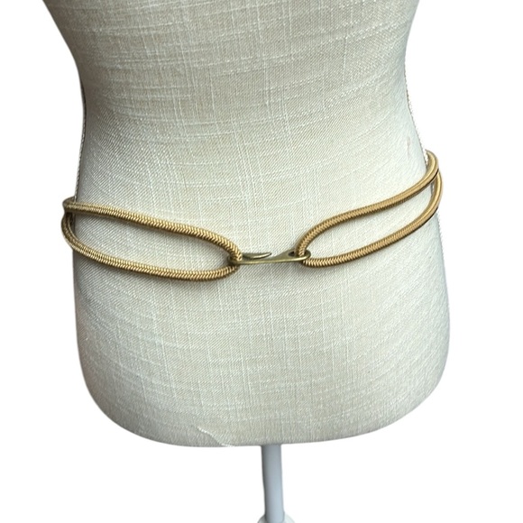 Womens Fashion Belt Gold Tone Metal Brown Boho Hippie Bulky Waist - Picture 2 of 12